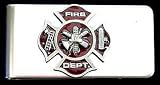 Pince a billets - Money-clip Embleme Firefighter American - Metal chrome - MC29