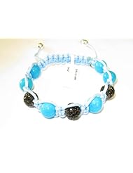 Handmade Sterling Silver 3.15ct Diamond Beads Macrame Bracelet Jewelry