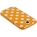 Generic Polka Dots TPU Case for Samsung Galaxy S4 I9500 - Orange White Dot