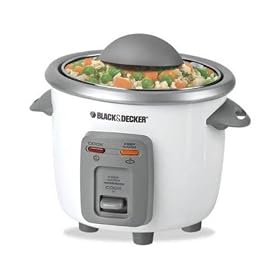 Black and Decker RC3203 3-Cup Rice Cooker, White by Black & Decker