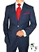 Bianco Brioni Made in Italy Wool / Silk Mens Suit 150's 2 Button Jacket 2pc Flat Front Pants Ticket Pocket Custom Working Buttonholes Business Suit French Blue