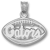 University of Florida Gators Pierced Football Pendant (Silver)