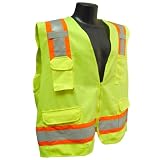 Radians SV6GL Class 2 Two Tone Surveyor Safety Vests, Solid Mesh Green, Large