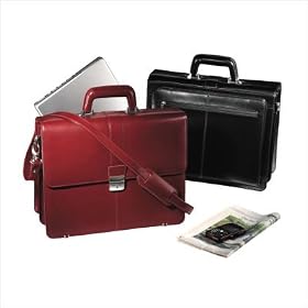 Buy Millennium Leather Genuine Executive Mobile Desk Laptop Briefcase 5566GL Color: Black by Millennium Leather