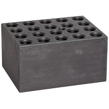 Talboys 949113 Anodized Aluminum Microcentrifuge Tube Single Heat Block, 20 Well, 11.5mm Well Diameter, 3.75" Length x 3" Width x 2" Height, For 1.5mL Eppendorf Tube