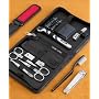11 Piece Men's Travel Manicure/Shave Set with Mach 3 Razor in Black Leather Case