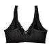 La Isla Women's Cotton Full Coverage Wirefree Non-padded Lace Trim Plus Size Bra