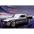 Shelby Mustang - GT500, American Flag, Art Poster Print - 24x36
