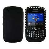 For Blackberry Curve 8520 Silicone Skin Case Gems Black