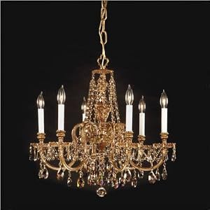 Olde World Ornate Candle Chandelier in Olde Brass with Crystal Crystal Type: Majestic Wood... by Crystorama