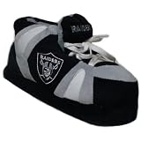 Oakland Raiders Slipper Size: 8-9.5, Color: Black / Cream / Grey