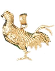 Dazzlers Solid 14k Gold Rooster Charm Pendant Available in three colors from jewelsberry (weights: 3.8 grams only)