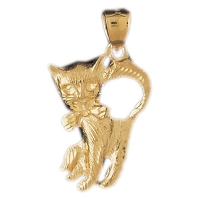 Cheap Girls Jewelry Dazzlers Solid 14k Gold Cat Charm Pendant Available in three colors from jewelsberry (weights: 4.9 grams only) For Sale