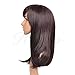 Kamo Dark Brown Side-swept Bangs Shoulder-length Women & Girls Cosplay Party Wig
