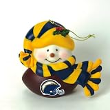 2 NFL San Diego Chargers Musical Light-up Snowman Christmas Ornaments 2.75"