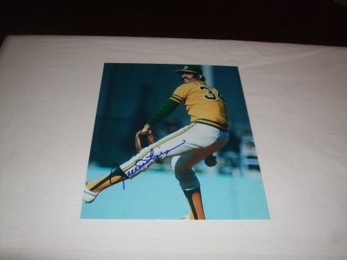 Rollie Fingers Autographed Oakland Athletics 8x10 Photo W/PROOF, Picture of Rollie Signing For Us, World Series, MVP, A's, San Diego Padres