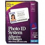 Avery 2941 Self-adhesive photo id badge labels, 2-1/4 x 3-1/2, white, 500 labels/box