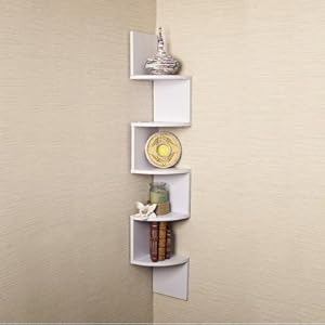 Corner Zig Zag Wall Shelf Finish: White