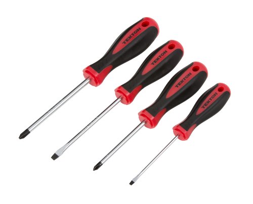 TEKTON 2741 Phillips and Flat Screwdriver Set, 4-Piece