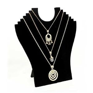 Buste pliant pour collier et bijoux fantaisie. - Noir