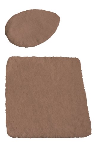 Kinzler J-10053/52 Mikrofaser Bademattenset 2-teilig, WC-Deckelbezug 47 x 50 cm, und Vorleger ohne Ausschnitt 50 x 55 cm, braun