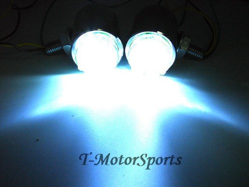 TMS Ultra Bright Waterproof Motorcycle Chrome LED White Fog Light for Honda Yamaha Suzuki Kawasaki Harley Davidson Goldwing BMW Touring Enduro Cruiser Chopper