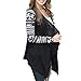 FangYi Women's Fashion Geometric Print Drape Front Cable Knit Cardigan