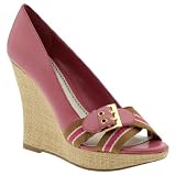 CHARLES by CHARLES DAVID Preppy Wedge in Rose Leather