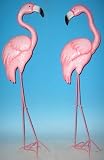 Large 31 All Metal Pink Flamingo Lawn Ornament Pair