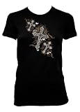 Metallic Gothic Crosses Womens T-shirt, Women's Old School Tattoo Shirts