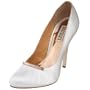 Badgley Mischka Women's Renee Pump,White Satin,7 M US