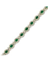 10.40cttw Emerald and Diamond Fashion Bracelet set in 14k Gold
