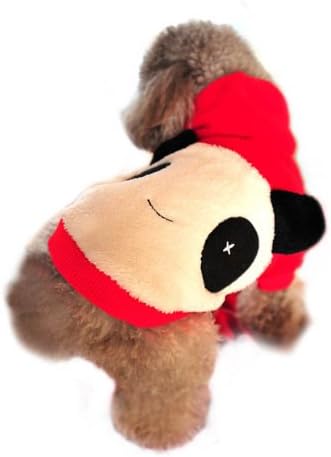 Us Fashioneer Dp#221 Halloween Kung Fu Panda Dogs / Cats Flush Costumes Original Design Clothes Red Devil Pets Jumpsuit (2 legs costume, MM)