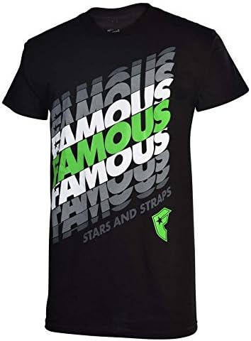 Famous Stars and Straps Mens Repeat Famous T-Shirt-Black/Green-Large