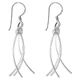 Sterling Silver Small Wavy Needle Earring