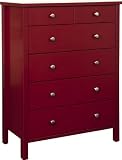 Steens 1850130148 Kommode Stockholm 106 x 80 x 41 cm MDF dunkel-rot