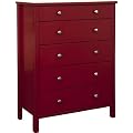 Steens 1850130148 Kommode Stockholm 106 x 80 x 41 cm MDF dunkel-rot