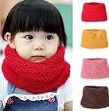 Dream mart ネックウォーマー ニット キッズ 子供 赤ちゃん マフラー 暖かい シンプル フリー 冬 ベビーおしゃれ (F, ブラウン)