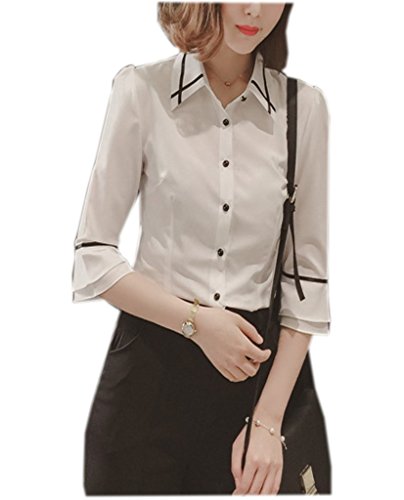 【PALERO・パレロ】 選べる４色 ブラウス トップス シャツ シフォンシャツ レディース レディーズ ガールズ エレガンス きれいめ スタイル 半袖 とろみ オフィス ＯＬ 春 夏 襟 襟付き