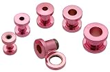 Neon Pink Titanium Threaded Earlets - Sold as a Pair - 8 gauge to 0 gauge