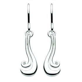 Dew Sterling Silver Double Curl Drops 58061DI003