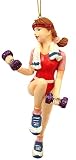 5.5 Workout Diva With Arm Weights Christmas Ornament