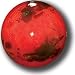 Red Mars Marble with 3 Color Mountains & Ice Caps, 5 In A Pouch, 1 Inch Diameter