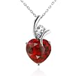 7.50 Carat Heart Shaped Ruby Pendant in 925 Sterling Silver