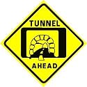 TUNNEL AHEAD warning highway road sign