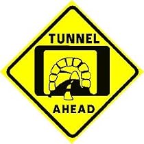 TUNNEL AHEAD warning highway road sign