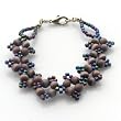 EXP Handmade Irridescent Glass & Silver Bracelet