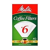 Melitta Cone Coffee Filters, White, No. 6, 40-Count Filters (Pack of 12)