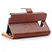 Galaxy Note 5 Case, Pandawell [Stand Feature] Premium PU Leather Wallet Case with ID & Credit Card Slots Flip Cover with Screen Protector for Samsung Galaxy Note 5 (Brown)