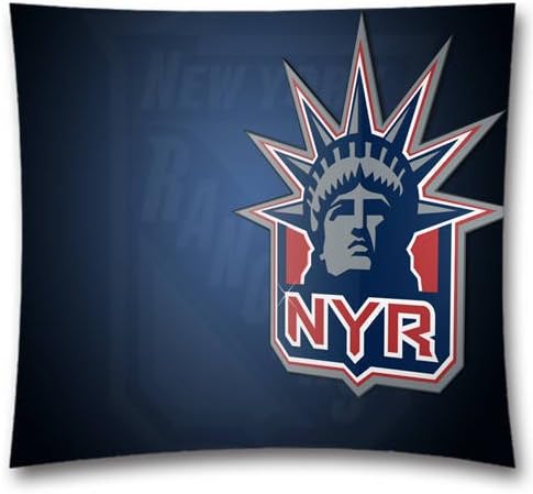 NHL New York Rangers Pattern Decorative Cotton Linen Square Throw Pillow Case - Size:18X18 inch/(45cm x 45cm)-AsYNHLF8552uL